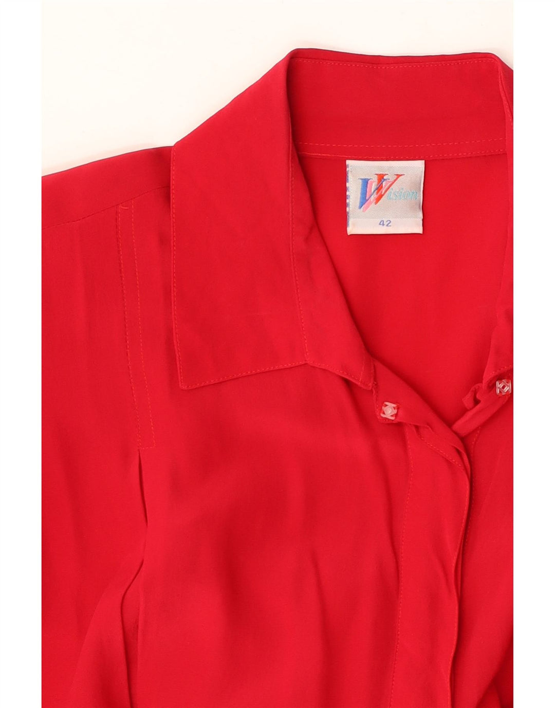 VISION Womens Shirt IT 42 Medium Red Vintage Vision and Second-Hand Vision from Messina Hembry 