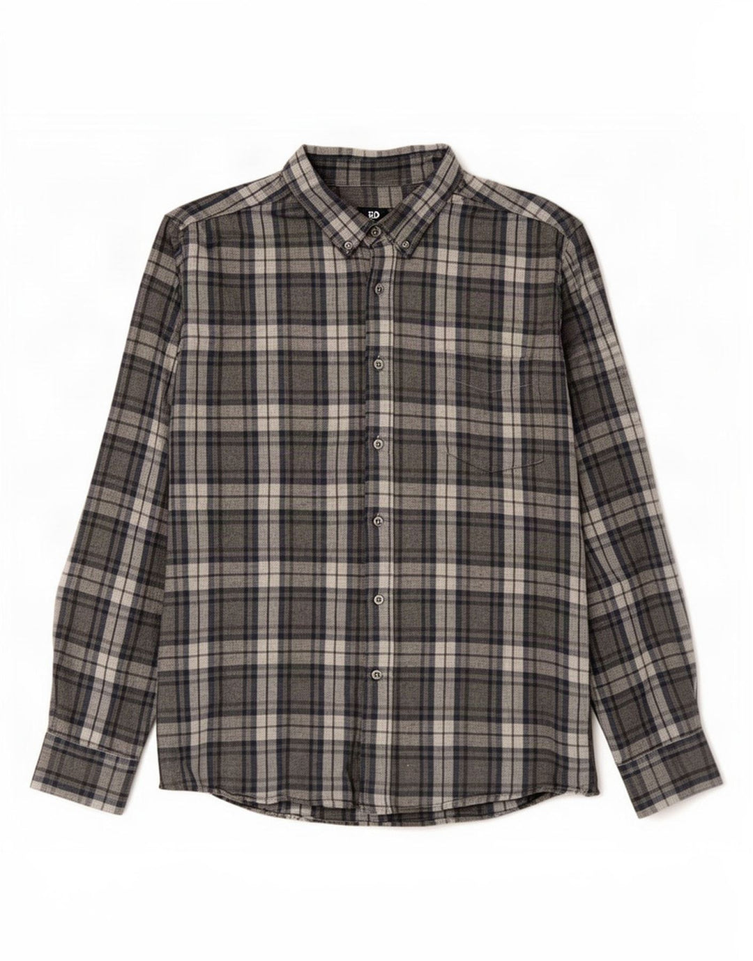 Dack's Mens Regular Fit Flannel Shirt XL Grey Check Cotton