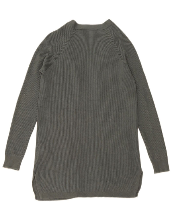 Marks & Spencer Womens Longline Open Cardigan Sweater UK 6 XS Green Viscose