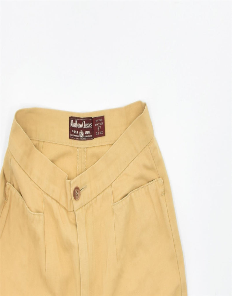 MARLBORO CLASSICS Womens Tapered Casual Trousers W27 L30 Yellow Cotton | Vintage | Thrift | Second-Hand | Used Clothing | Messina Hembry 