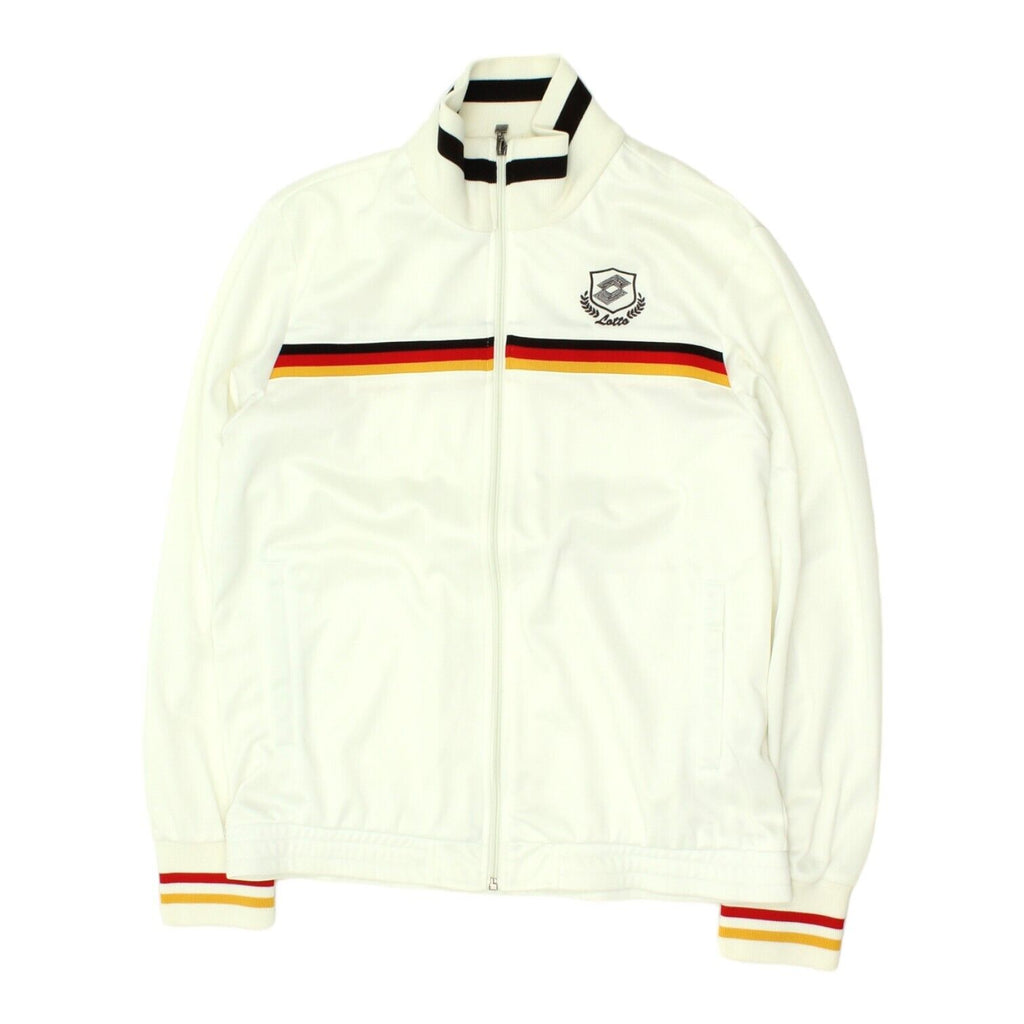 Lotto Germany Mens White Soft Shell Track Jacket | Retro Sportswear VTG | Vintage Messina Hembry | Thrift | Second-Hand Messina Hembry | Used Clothing | Messina Hembry 