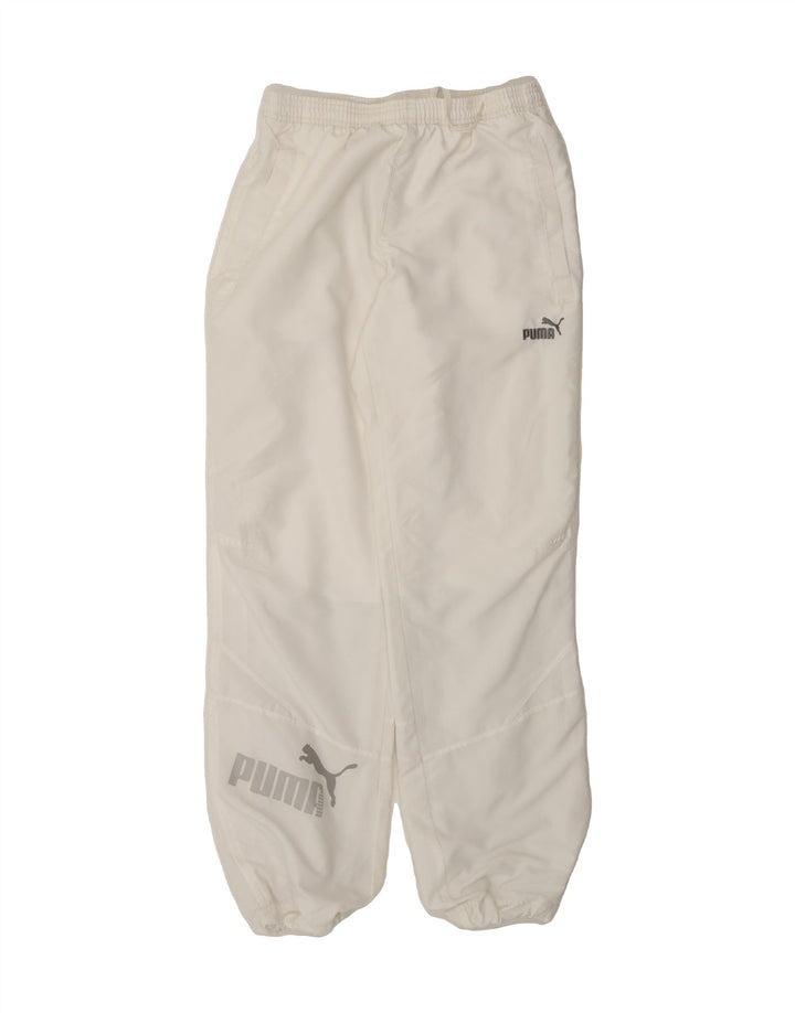 PUMA Mens Graphic Tracksuit Trousers Joggers Small White Vintage Puma and Second-Hand Puma from Messina Hembry 