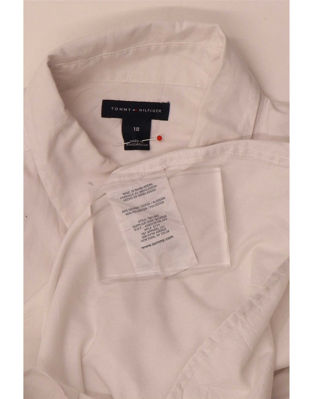 Tommy Hilfiger Boys Shirt 15-16 Years White Cotton