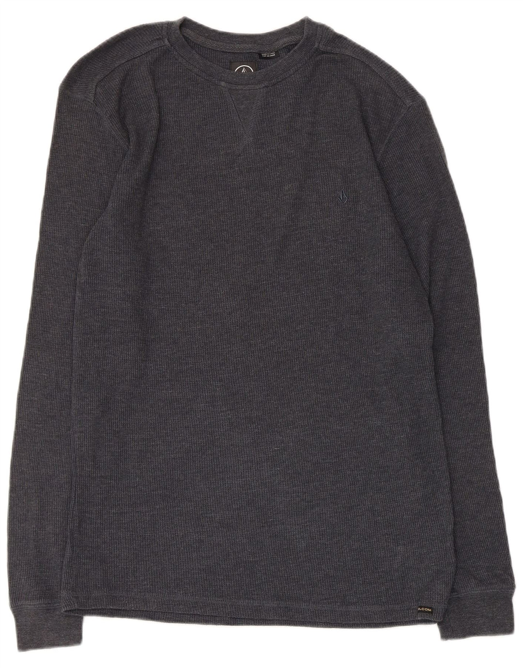 Volcom Mens Regular Fit Top Long Sleeve Medium Grey Cotton