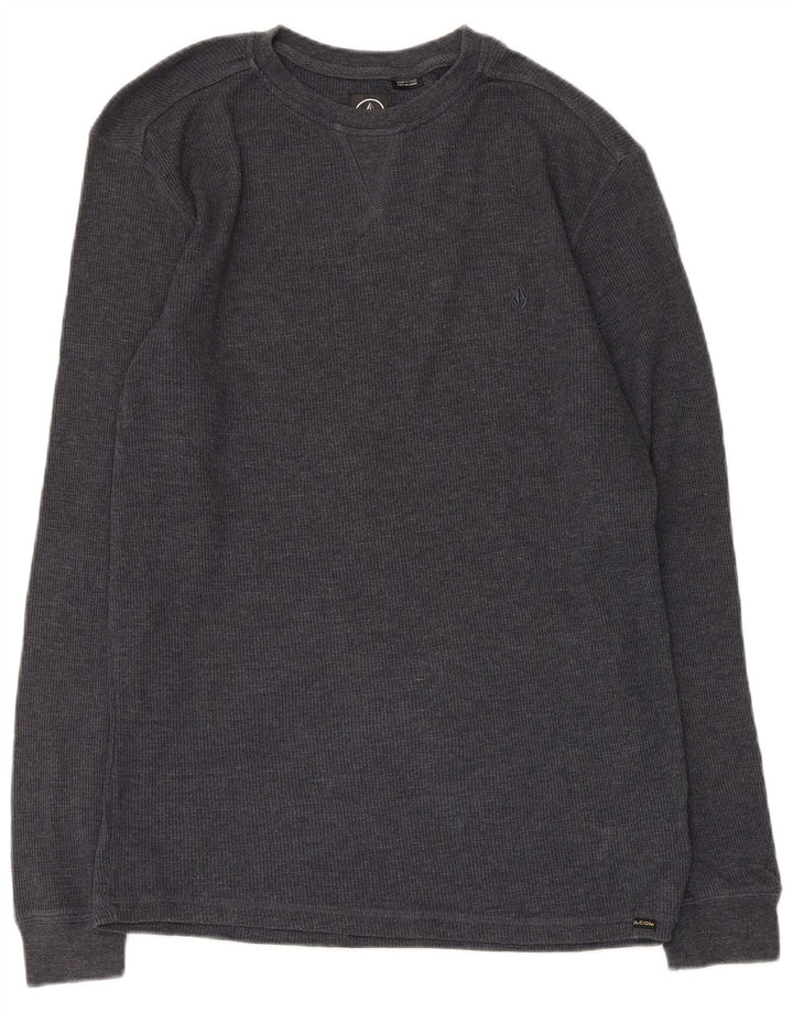 Volcom Mens Regular Fit Top Long Sleeve Medium Grey Cotton