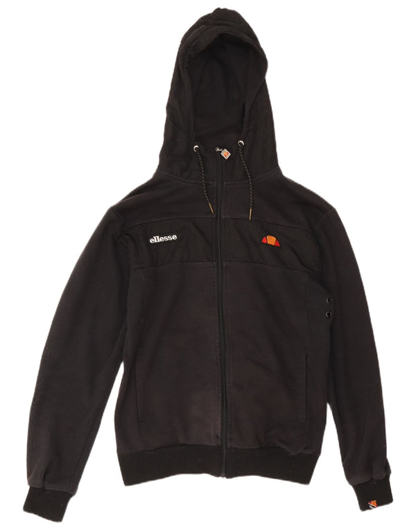 Ellesse Mens Zip Hoodie Sweater Medium Black Cotton