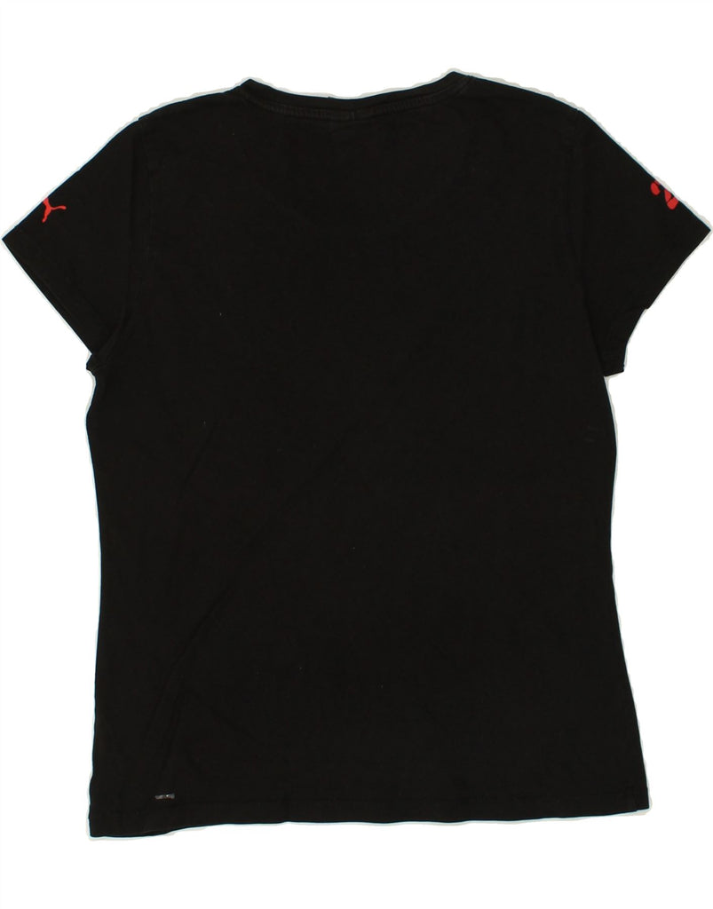 PUMA Womens Graphic T-Shirt Top UK 14 Large Black | Vintage Puma | Thrift | Second-Hand Puma | Used Clothing | Messina Hembry 