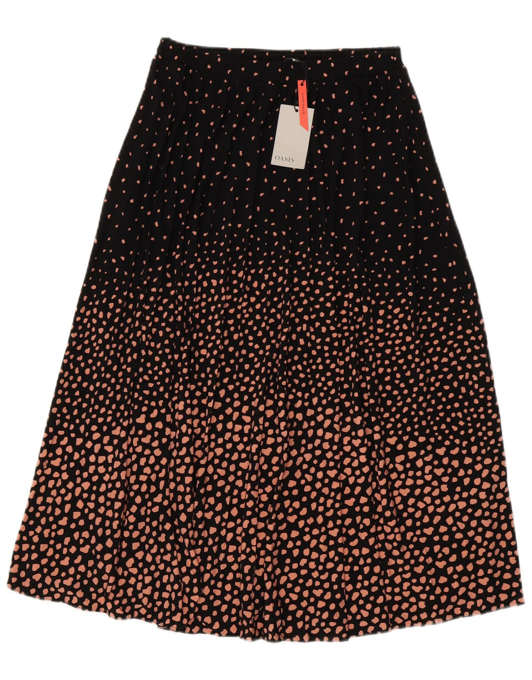 Oasis Womens Flared Skirt Medium W28  Black Spotted Polyester