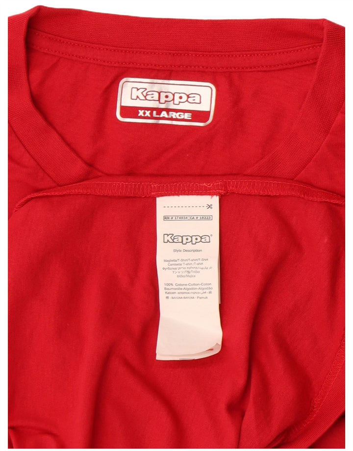 Kappa Mens T-Shirt Top 2XL Red Cotton