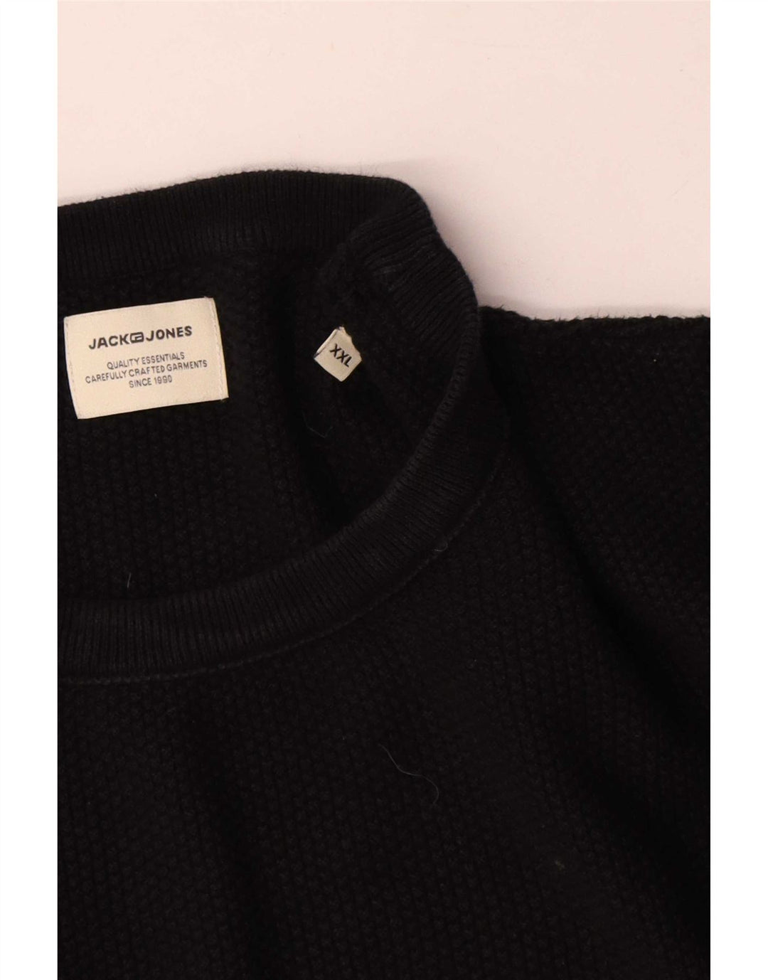 Jack & Jones Mens Crew Neck Jumper Sweater 2XL Black Cotton