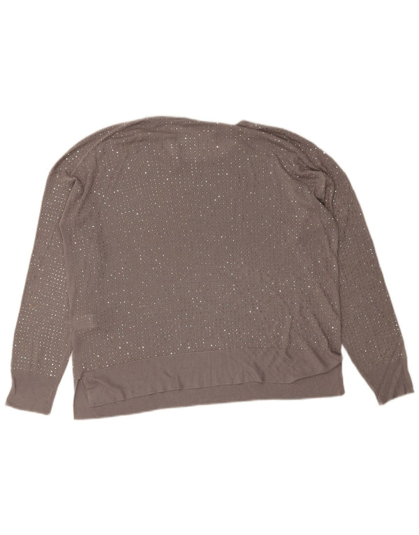 Zara Womens Blouse Top UK 14 Medium Grey Spotted Viscose