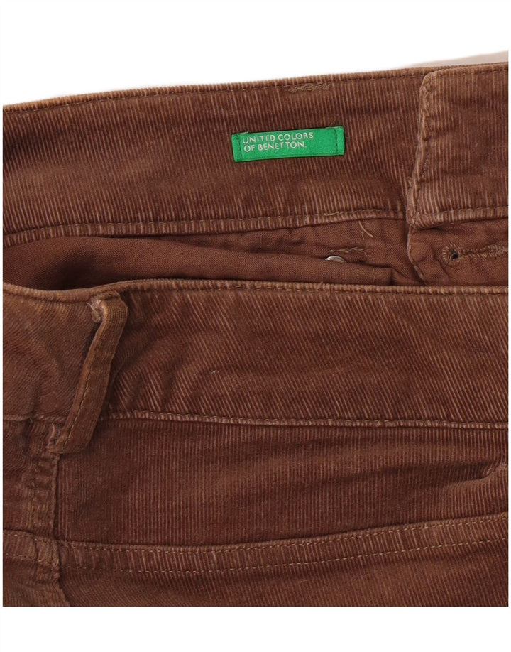 Benetton Womens Slim Fit Corduroy Trousers W32 L32 Brown