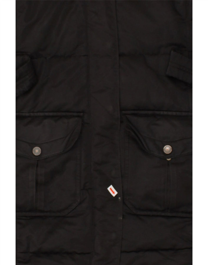 ADIDAS Womens Hooded Padded Coat UK 10 Small Black Polyester | Vintage Adidas | Thrift | Second-Hand Adidas | Used Clothing | Messina Hembry 