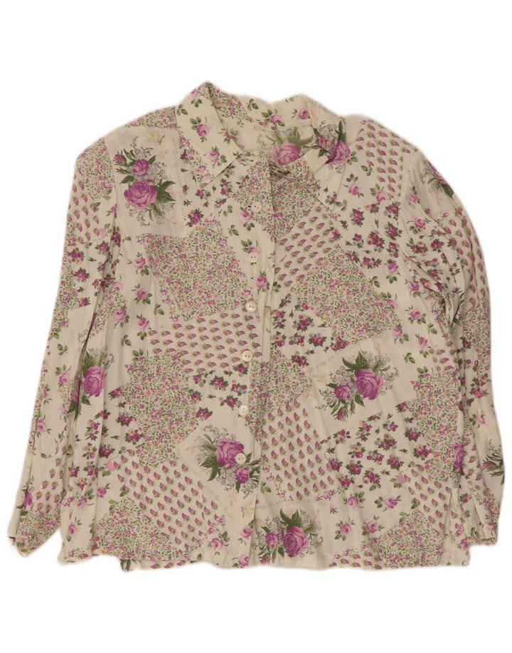 Vintage Womens Shirt UK 16 Large Multicoloured Floral
