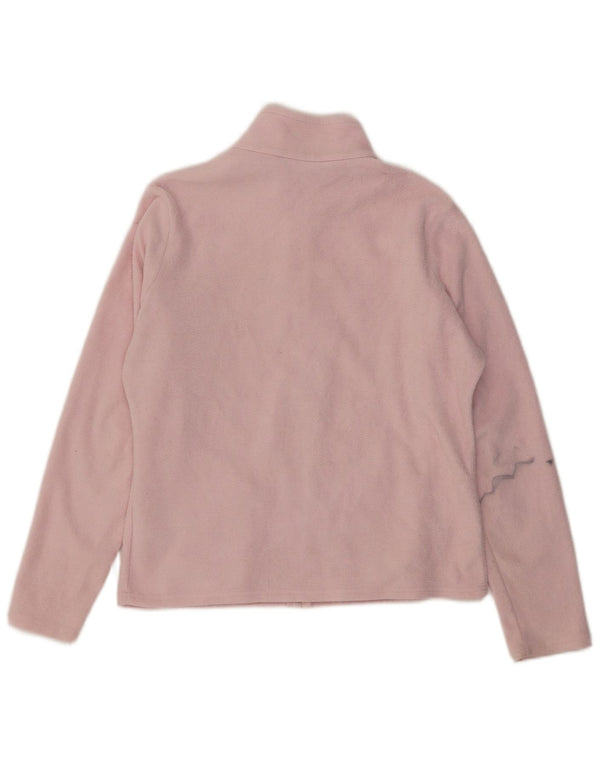 Marks & Spencer Womens Fleece Jacket UK 14 Large Pink Polyester