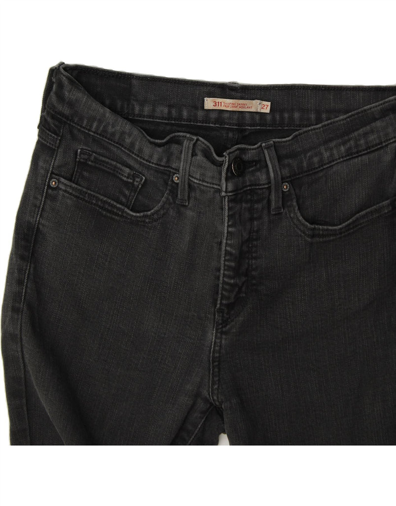 LEVI'S Womens 311 Skinny Jeans W27 L32 Black Cotton Vintage Levi's and Second-Hand Levi's from Messina Hembry 