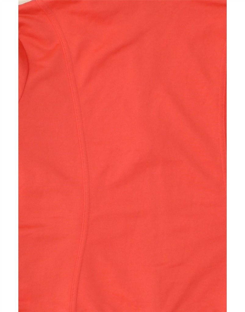 REEBOK Womens Graphic Zip Hoodie Sweater UK 16/18 Large Red Colourblock | Vintage Reebok | Thrift | Second-Hand Reebok | Used Clothing | Messina Hembry 