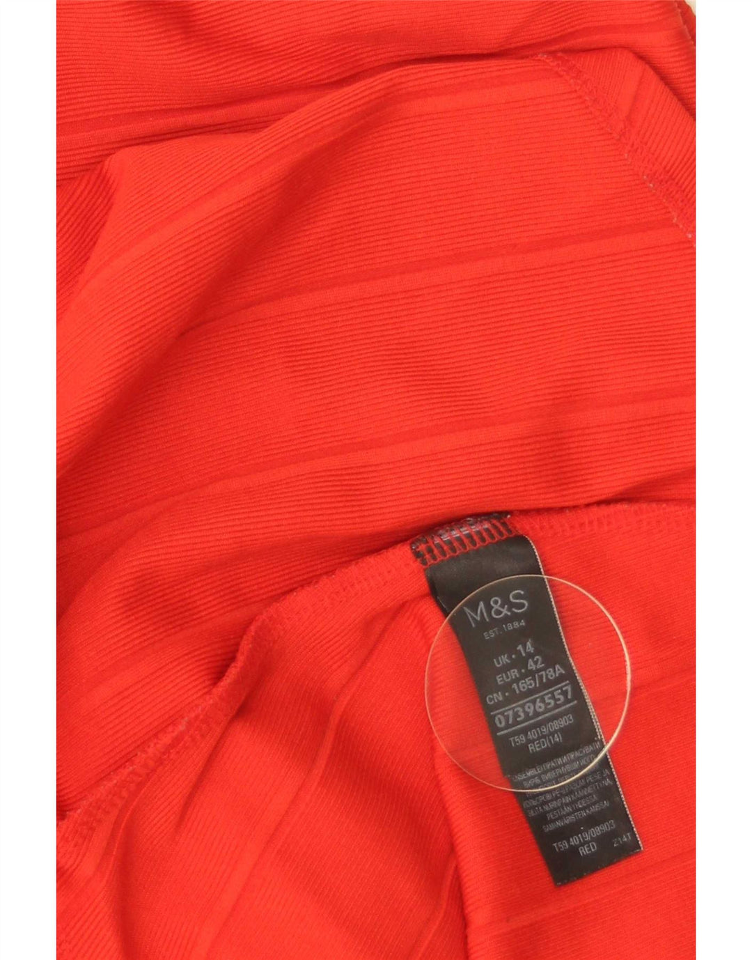 Marks & Spencer Womens Mermaid Skirt UK 14 Large W32  Red Striped Polyester