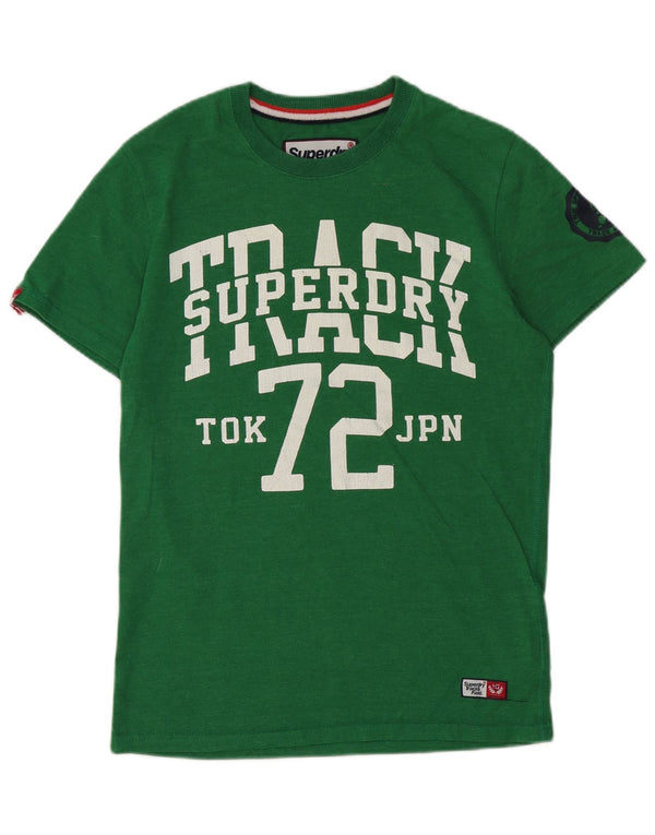 Superdry Mens Graphic T-Shirt Top Medium Green Cotton