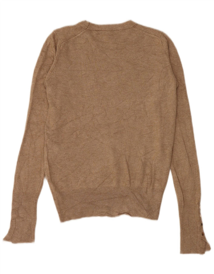 Zara Womens Boat Neck Jumper Sweater UK 8 Small Brown