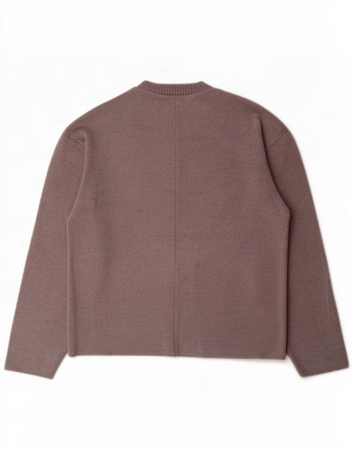 Zara Womens Boat Neck Jumper Sweater UK 16 Large Grey Polyester