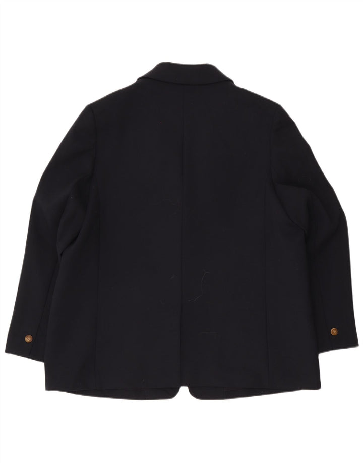 Marks & Spencer Womens 1 Button Oversized Blazer Jacket UK 18 XL Navy Blue