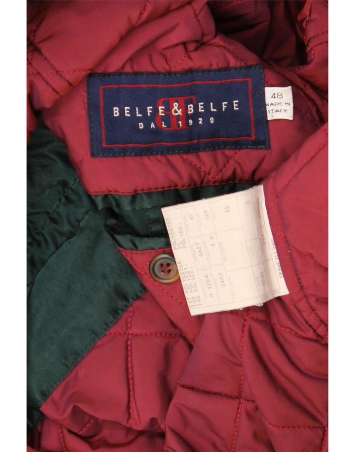 Belfe & Belfe Mens Hooded Windbreaker Jacket IT 48 Medium Green Polyester