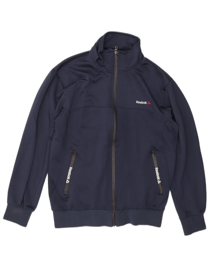 Reebok Mens Tracksuit Top Jacket 2XL Navy Blue Polyester