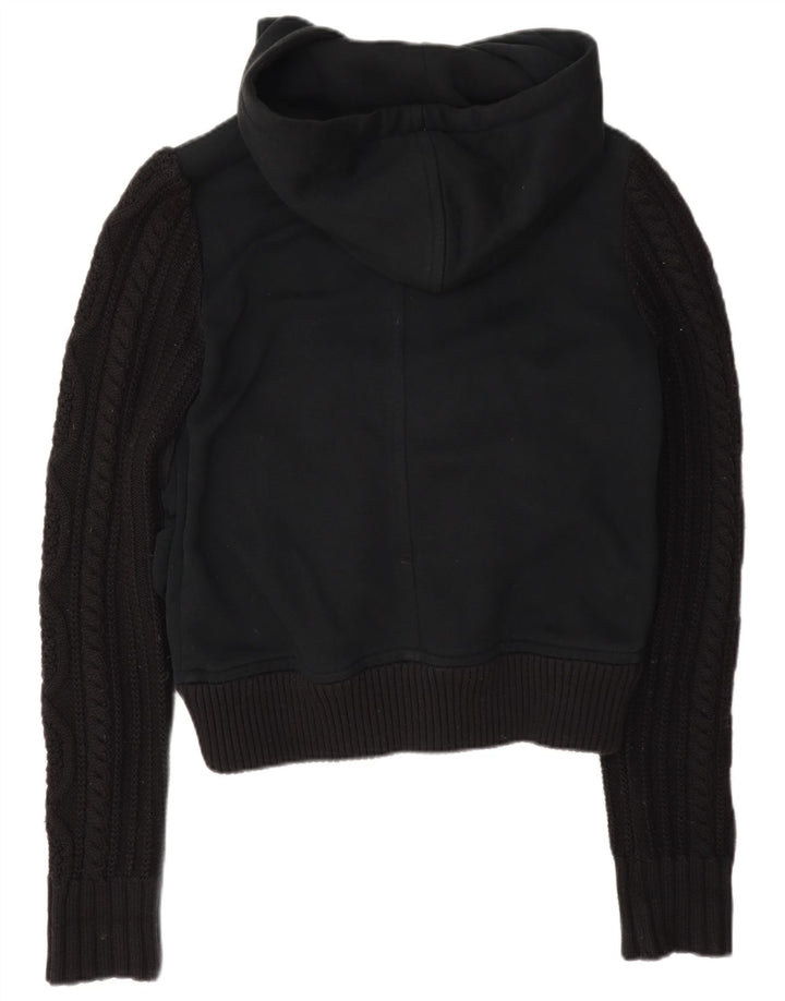 Iceberg Womens Zip Hoodie Sweater IT 44 Medium Navy Blue Cotton