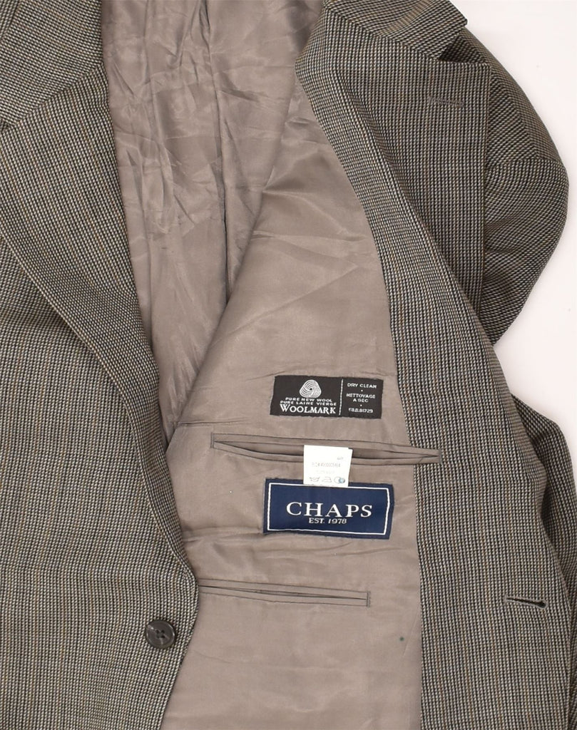 CHAPS Mens 2 Button Blazer Jacket UK 44 2XL Grey Check New Wool | Vintage Chaps | Thrift | Second-Hand Chaps | Used Clothing | Messina Hembry 