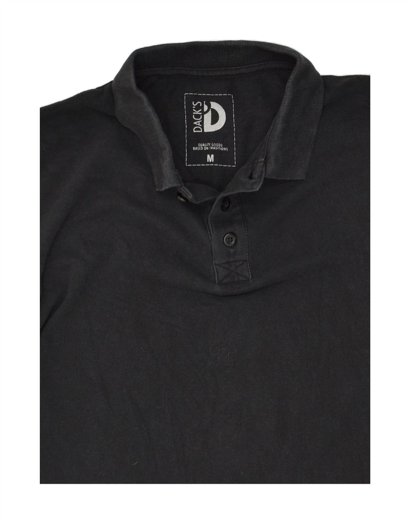 DACK'S Mens Polo Shirt Medium Black Cotton | Vintage Dack's | Thrift | Second-Hand Dack's | Used Clothing | Messina Hembry 