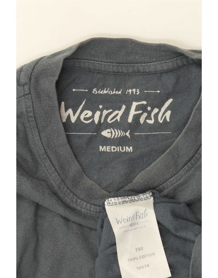 Weird Fish Mens Graphic T-Shirt Top Medium Grey Cotton