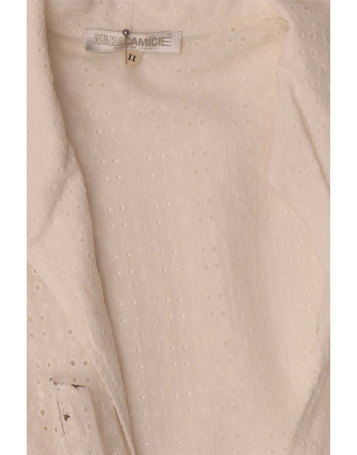 Naracamicie Womens Wrap Shirt Blouse US 2 XS White Cotton