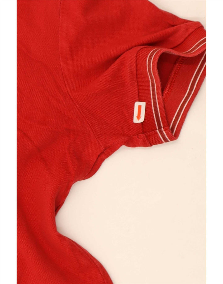 Gas Mens Polo Shirt Medium Red Striped Cotton