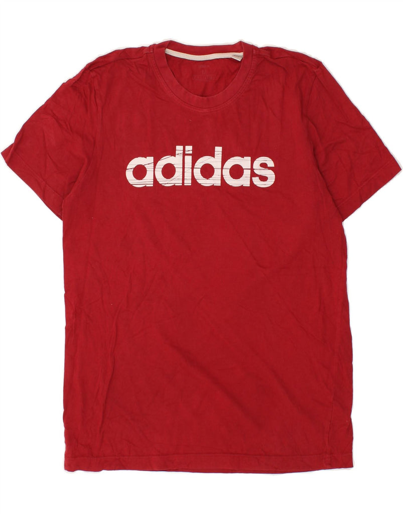 ADIDAS Mens Graphic T-Shirt Top Medium Red Cotton Vintage Adidas and Second-Hand Adidas from Messina Hembry 