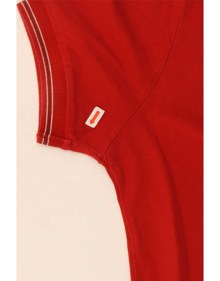 Gas Mens Polo Shirt Medium Red Striped Cotton