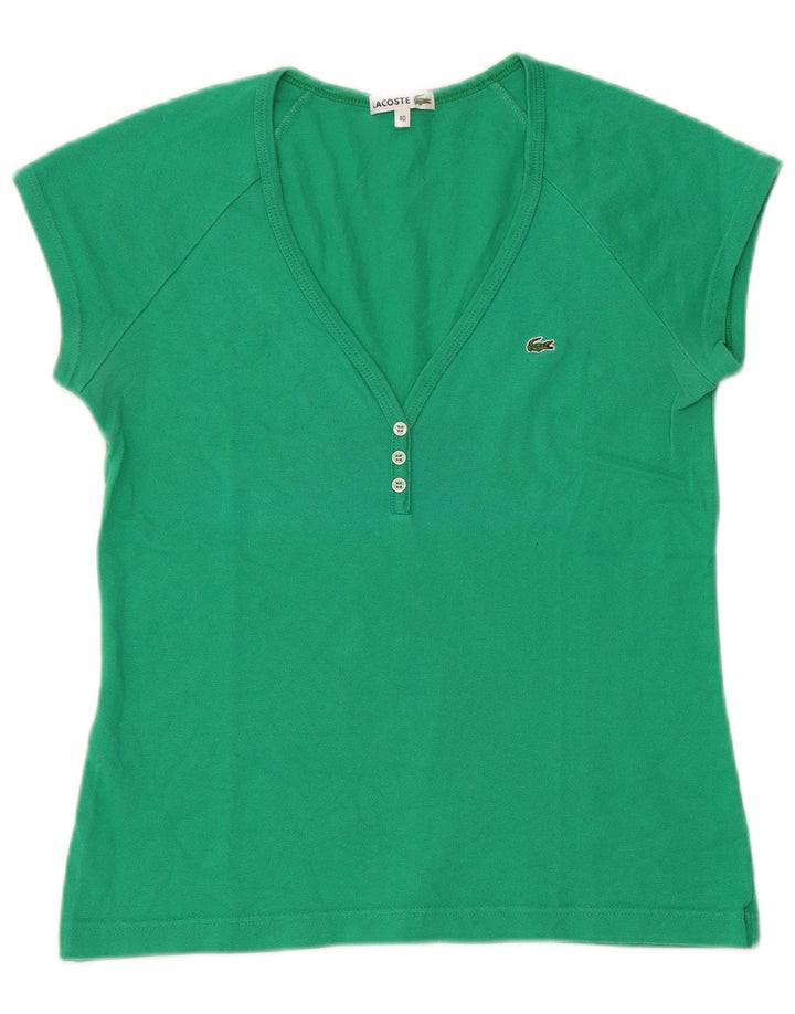 Lacoste Womens T-Shirt Top Size 40 Medium Green Cotton