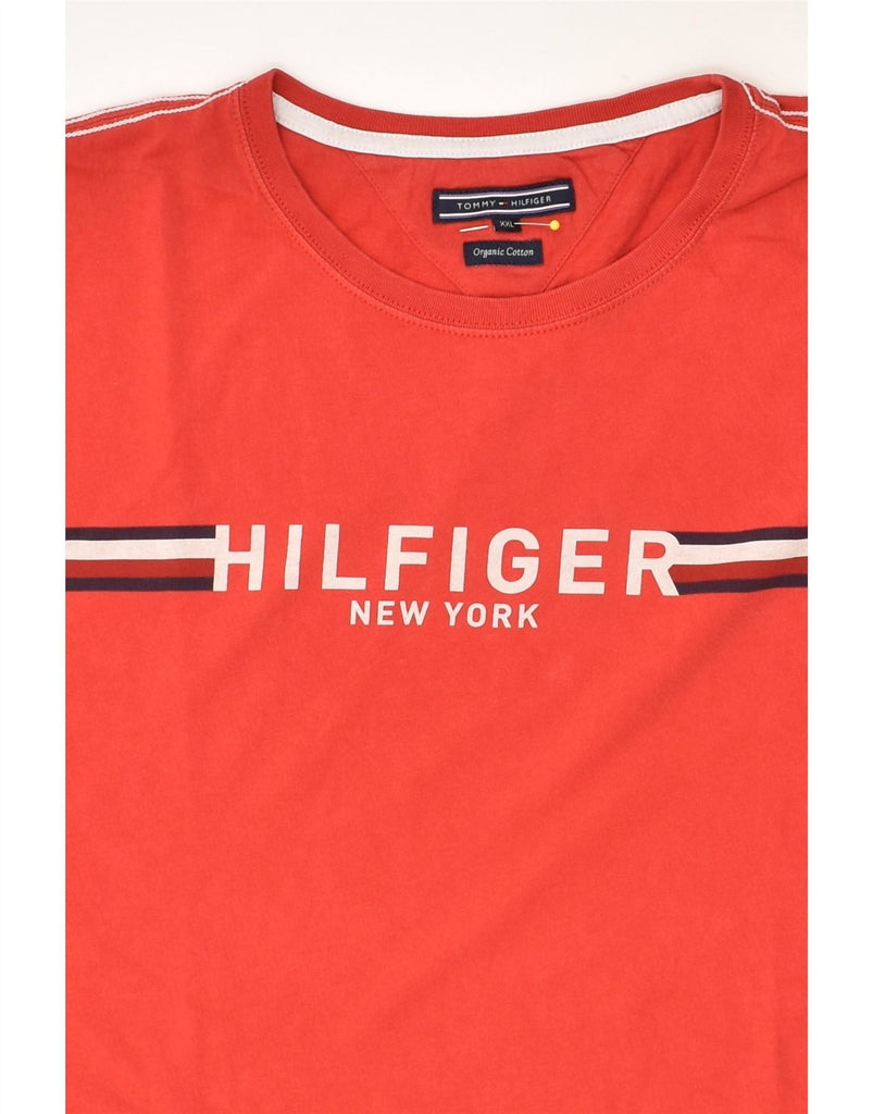 TOMMY HILFIGER Womens Graphic T-Shirt Top UK 20 2XL Red Cotton Vintage Tommy Hilfiger and Second-Hand Tommy Hilfiger from Messina Hembry 