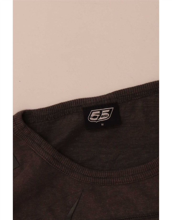 55DSL Mens Graphic Top Long Sleeve Medium Grey