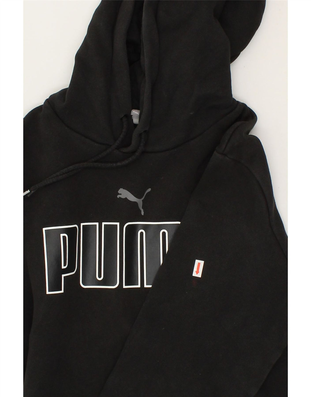 PUMA Mens Graphic Hoodie Jumper Small Black Cotton Vintage Puma and Second-Hand Puma from Messina Hembry 