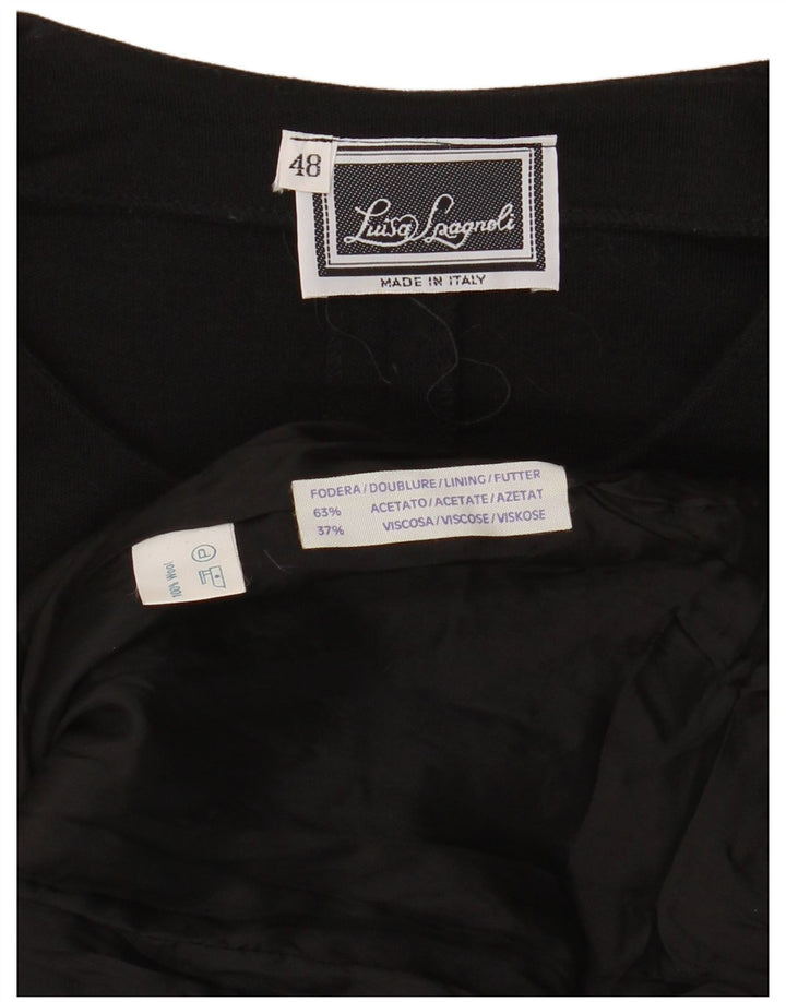 Luisa Spagnoli Womens 4 Button Blazer Jacket IT 48 XL Black Acetate