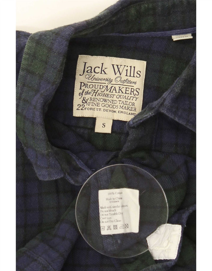 Jack Wills Mens Flannel Shirt Small Navy Blue Cotton