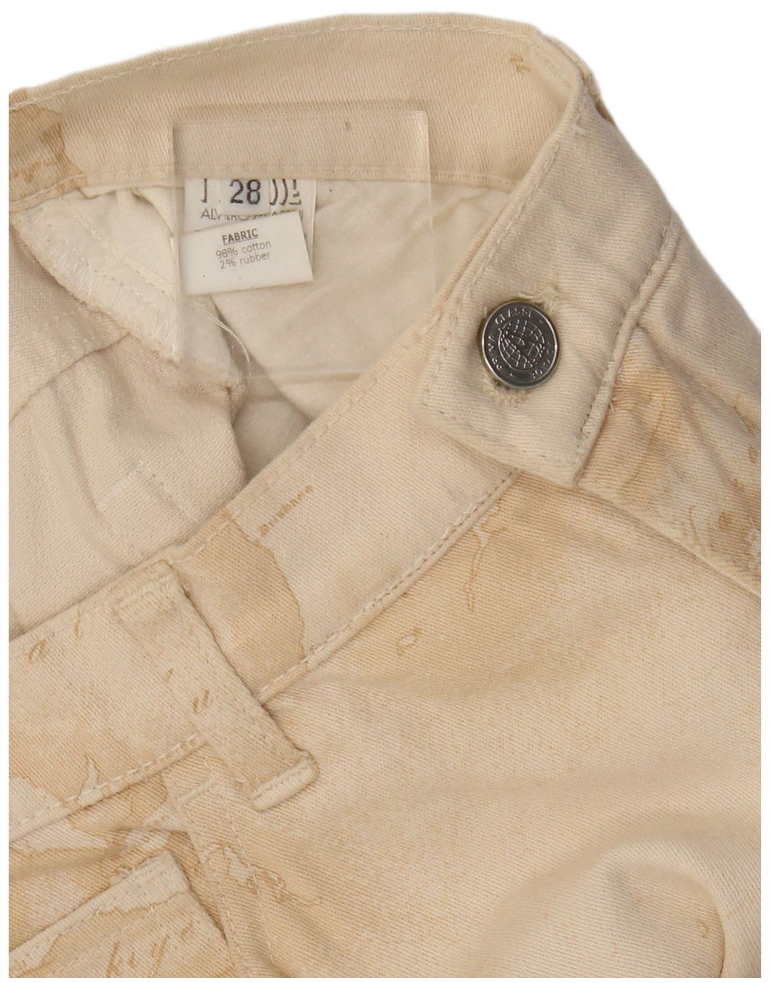 ALVIERO MARTINI Womens Abstract Pattern Casual Trousers W28 L30 Beige