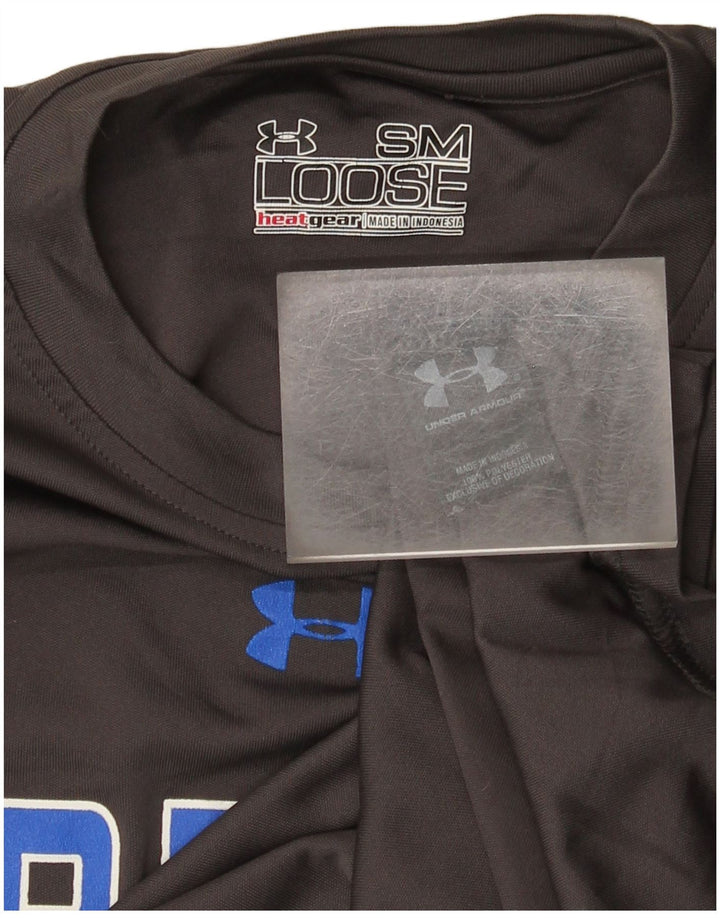 Under Armour Mens Heat Gear Graphic T-Shirt Top Small Grey Polyester