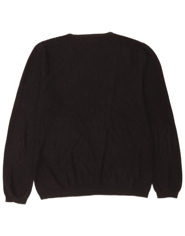 Zara Mens Crew Neck Jumper Sweater Large Black