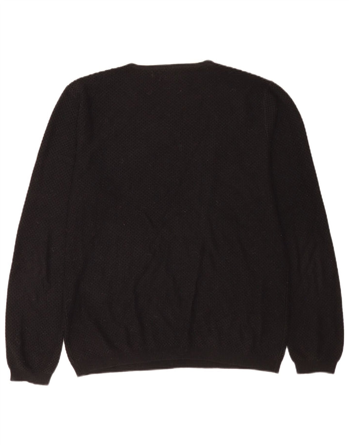 Zara Mens Crew Neck Jumper Sweater Large Black