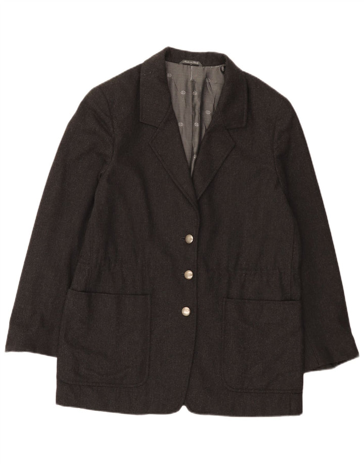 Penny Black Womens 3 Button Blazer Jacket IT 42 Medium Grey Wool