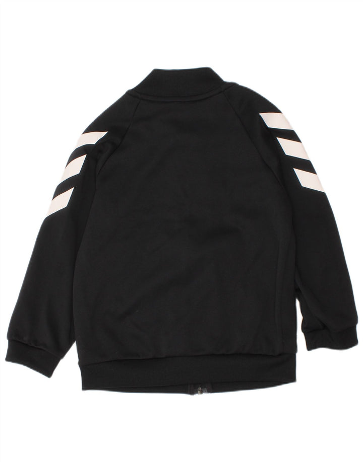 Adidas Boys Tracksuit Top Jacket 2-3 Years Black Colourblock Polyester