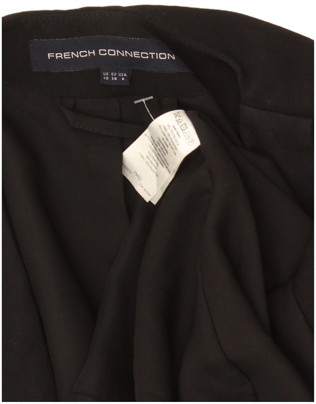 French Connection Womens 3/4 Sleeve Open Blazer Jacket UK 10 Small Black