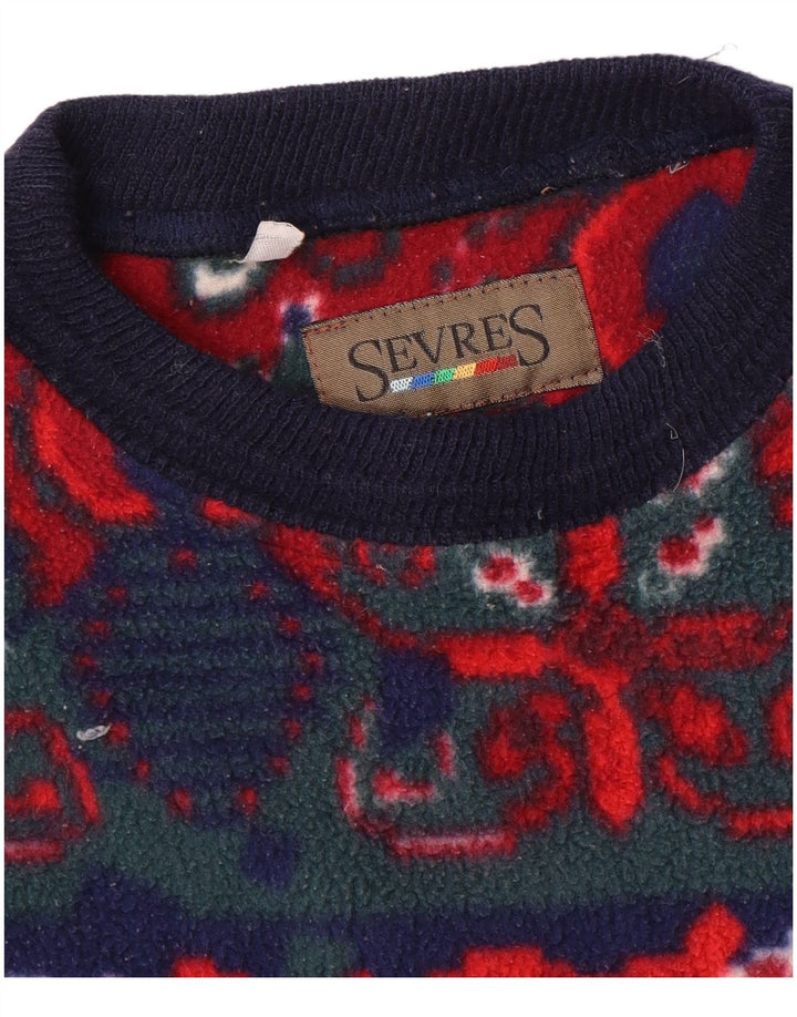 Sevres Mens Fleece Jumper Large Navy Blue Fair Isle